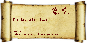 Markstein Ida névjegykártya